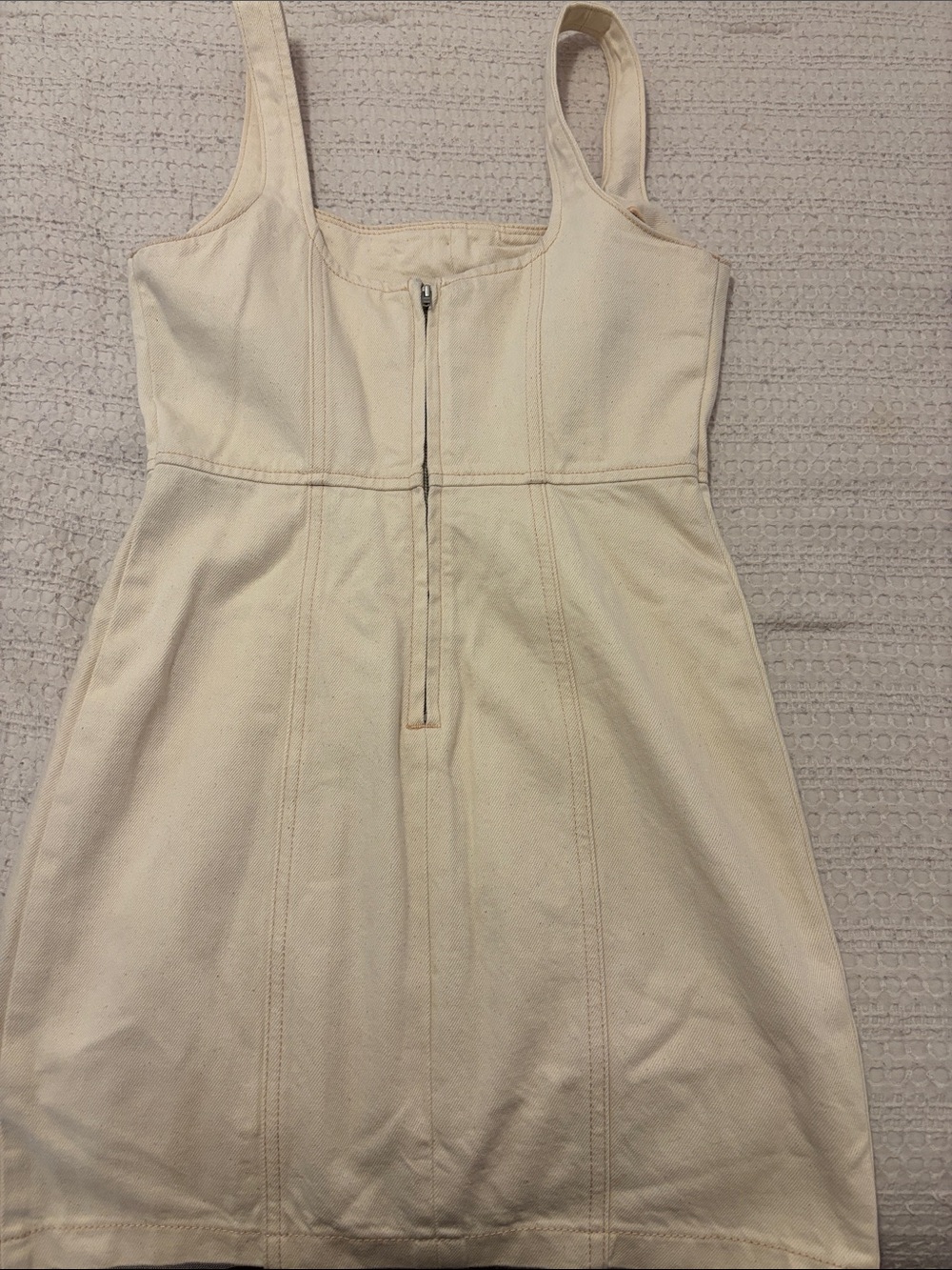 ASOS Cream Button-Front Mini Dress - Picture 4 of 4